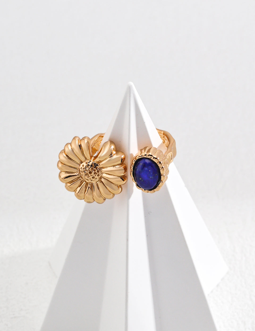 Lapis lazuli Flower Open Ring