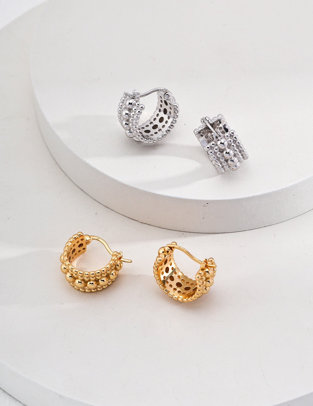 Silver Ball Earring Hoop