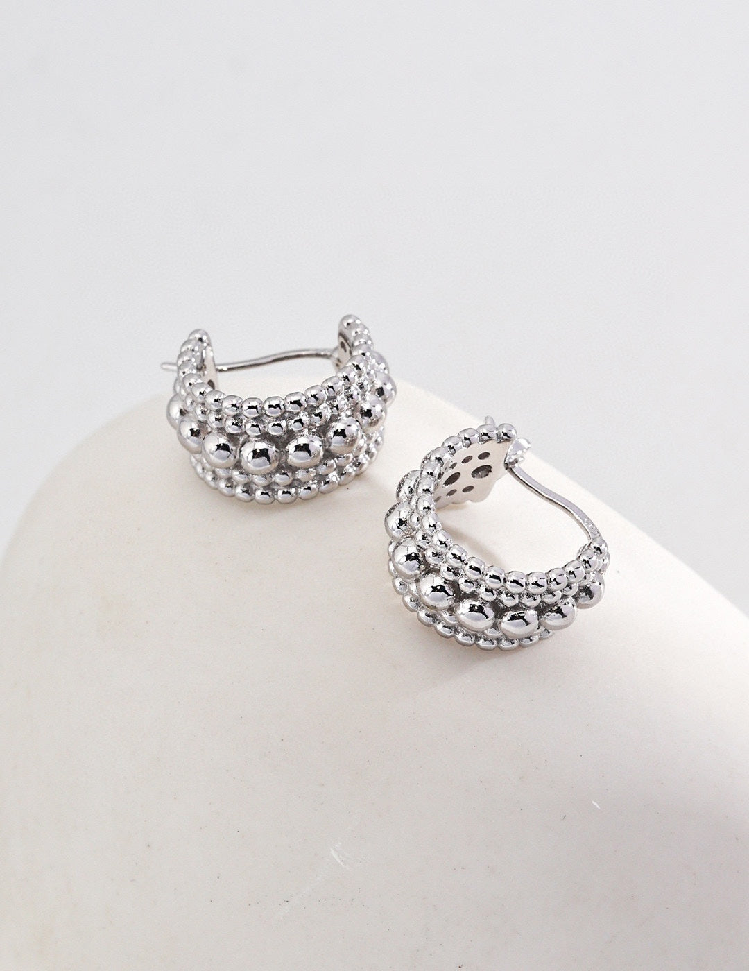 Silver Ball Earring Hoop