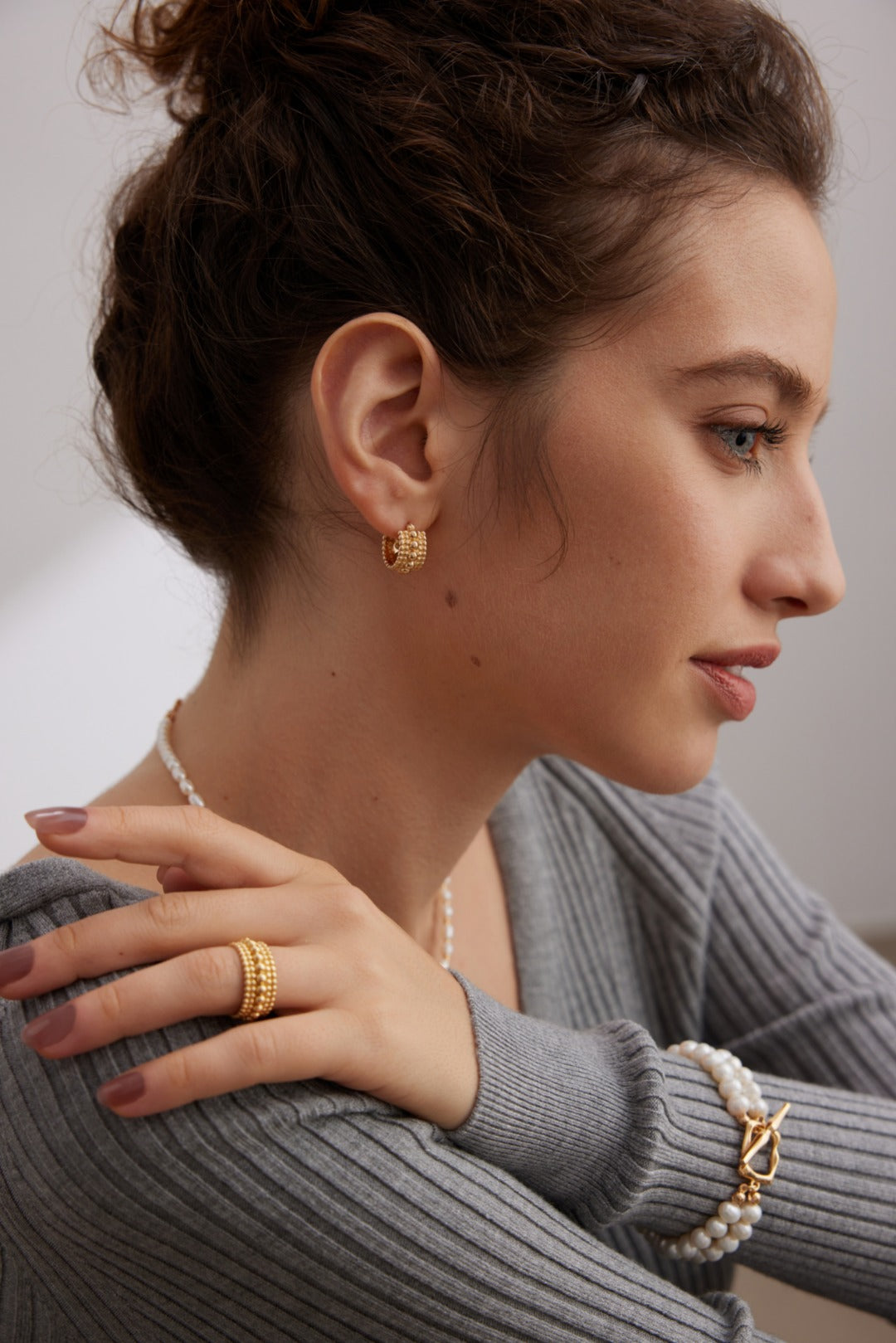 Silver Ball Earring Hoop