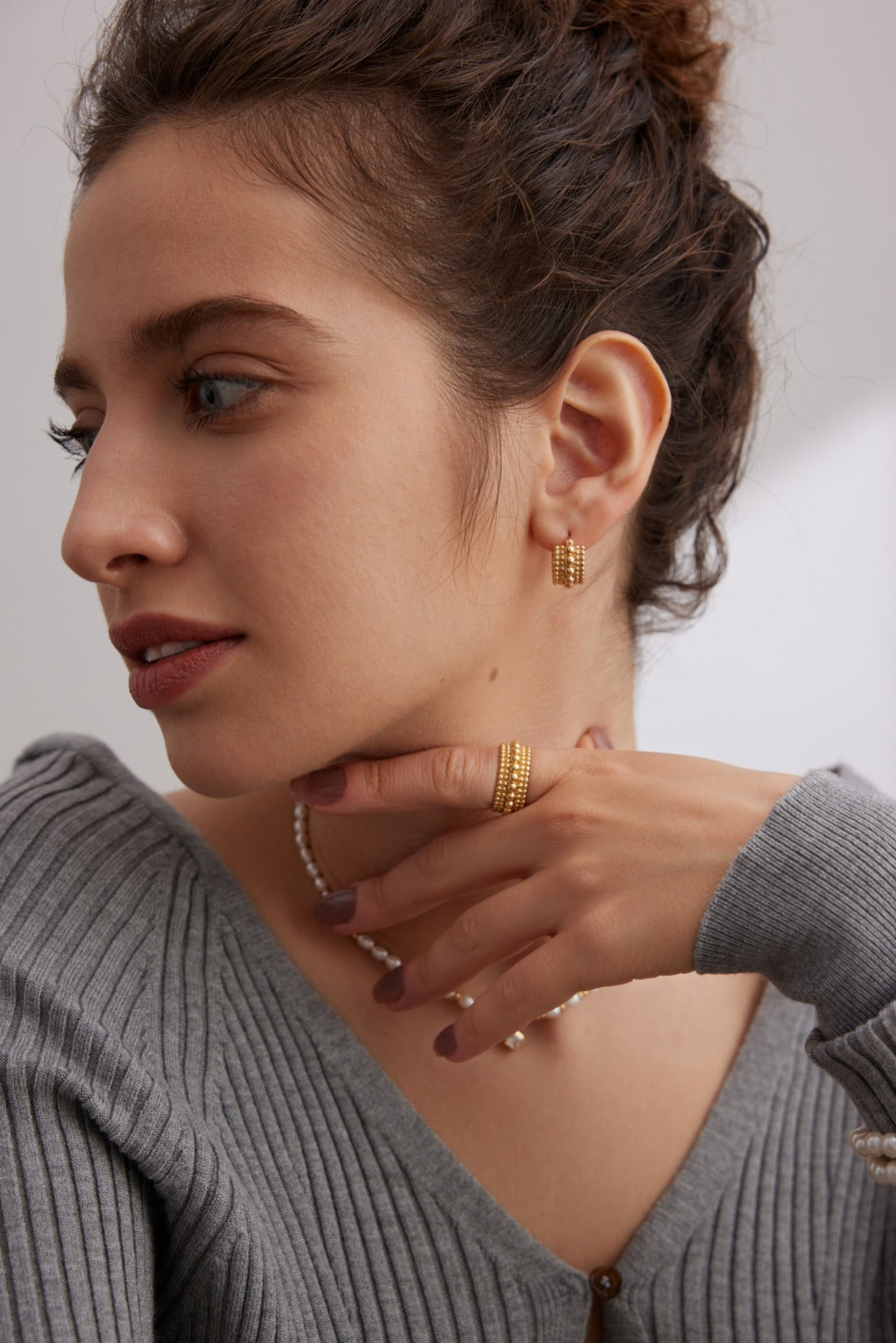 Silver Ball Earring Hoop